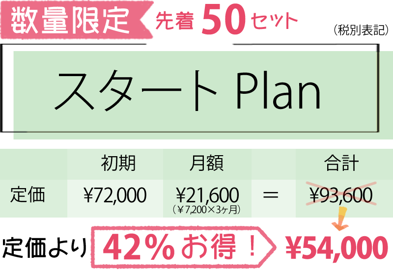 【限定50】スタートプラン＋3ヶ月運用