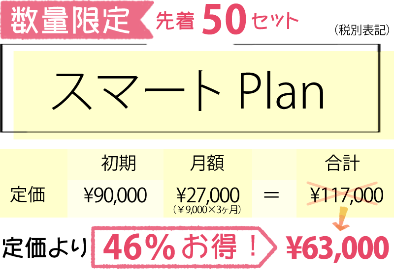 【限定50】スマートプラン＋3ヶ月運用